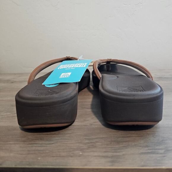 Reef Cushion Cloud Sandals Women Size 9 Expresso Brown Comfort Flip Flops Beach - Picture 5 of 9